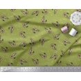 thumbnail image 2 of Soimoi Moss Georgette Fabric Circle,Dot & Prawns Ocean Print Fabric by The Yard 42 Inch Wide, 2 of 3