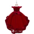 thumbnail image 4 of Robe Enfant Fille Sans Manches Robe Princesse Broderie Robe Queue Fleur Jupe Tutu Jupe Robe en Tulle Canoniques, 4 of 9