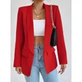 thumbnail image 2 of Women's Office Lightweight Loose Fit Solid Color Blazer Notch Collar Long Sleeve, 2 of 9