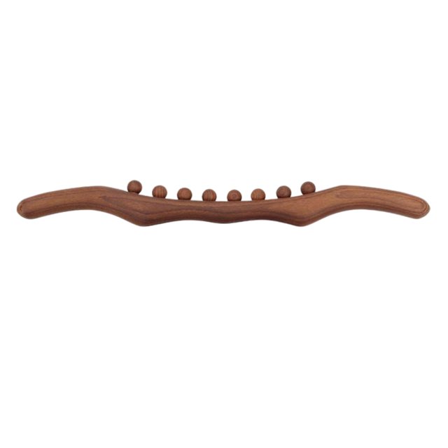 Massage Tool Roller Accessories Multi Functional Manual Portable Durable Professional Whole Body Use Dark Brown 8 Beads