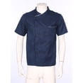 thumbnail image 3 of Ocealan Unisex Chef Jacket Shirt Short Sleeve Chef Coat Men Women Restaurant Kitchen Work Uniform Blue Short Sleeve XXL, 3 of 7