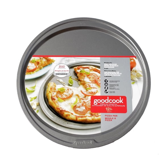 GoodCook Everyday Nonstick Steel Pizza Pan, 12", Gray