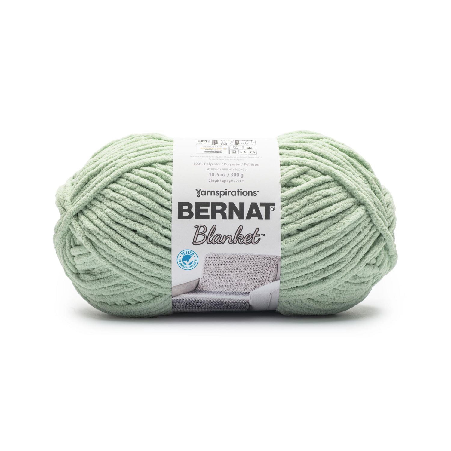 Bernat® Blanket™ #6 Super Bulky Polyester Yarn, Clary Sage 10.5oz/300g, 220 Yards