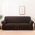 thumbnail image 2 of 2024 1 Piece Sofa Slipcover with Pleated Ruffled Skirt Washable High Stretch Durable Furniture Protector 3 Seater Pine Green, 2 of 13