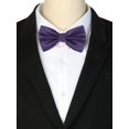 thumbnail image 3 of INSPIRE CHIC Men's Grids Patterned Solid Color Adjustable Pre-tied Bow Tie Dark Purple, 3 of 4