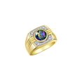 thumbnail image 3 of RYLOS Mens Rings 14K Yellow Gold Designer Round Gemstone &  Sparkling Diamond Ring Alexandrite June Birthstone Rings For Men, Men's Rings, Gold Rings Sizes 8 - 13, 3 of 7