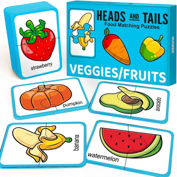 Quokka Kid Puzzles 2 4 Years Old 1-3 – Puzzles for Toddlers with 32 pieces Fruits Veggies – Memory Matching Games for Boys and Girls