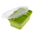 thumbnail image 2 of S SERENABLE 800ML Foldable Silicone Lunch Box Storage Jars Camping Bowl - Green 800ML Green, 2 of 9