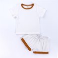 thumbnail image 2 of B91xZ Ensemble 2 Pcs pour Garçons Chemise à Manches Courtes et Short, Durable Extensible et Léger, Blanc 2-3 Ans, 2 of 5
