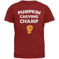 thumbnail image 1 of Halloween Pumpkin Carving Champ Cardinal Red Adult T-Shirt, 1 of 1