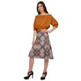 thumbnail image 2 of Moomaya Jupe en Poly Spandex avec Taille Élastique Jupe Imprimée Tenue d'Été pour Femmes, 2 of 5