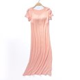 thumbnail image 2 of AherBiu Nuisettes pour Femmes avec Soutien-Gorge Intégré Manches Courtes Col Ras du Cou Pyjamas Vêtements de Nuit Confortables Doux Longue Robe de Nuit, 2 of 6