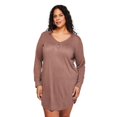 thumbnail image 1 of George Women's Plus Henley Nightshirt, 1 of 6