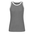 thumbnail image 3 of AherBiu Débardeurs Côtelés pour Femmes Été Décontracté Tricoté Ajusté Col Rond Sans Manches Camisole, 3 of 5