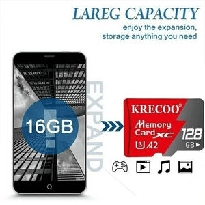 128GB MicroSDXC UHS-I U3 V30 Classe 10 4K UHD Surveillance du transfert vidéo à grande vitesse SD Carte avec adaptateur pour Dash Cam