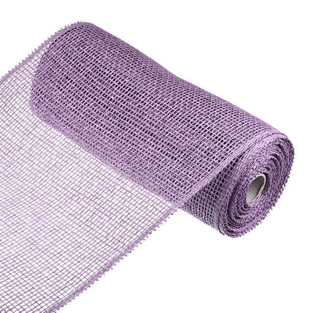 Unique Bargains PP Burlap Mesh 10' x 10 Yards Decorative Wrapping Ribbon, Lilac 1 Roll