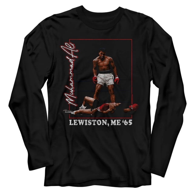 Muhammad Ali Lewiston Me 65 Black Long Sleeve T-Shirt