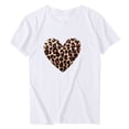 thumbnail image 5 of Soki T-Shirts Décontractés pour Femmes à Imprimé Léopard, Col Rond, Manches Courtes, 5 of 5