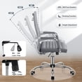 thumbnail image 2 of Homall Office PU Leather Chair with Lumbar Support and Armrest, Ergonomic Conference Chair, Gray, 2 of 7