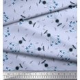 thumbnail image 3 of Soimoi Silk Fabric Airplane,Guitar Wire & Notes Musical Instrument Fabric Prints by Yard 42 Inch Wide, 3 of 3