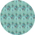 thumbnail image 1 of Ahgly Company Tapis Rond Lavable en Machine Intérieur Transitionnel Vert, 4 Pieds Rond, 1 of 7