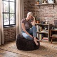 thumbnail image 4 of Gouchee Home Fluffy Charcoal Faux Fur Bean Bag Chair – Plush Lounge Seating with Polystyrene Bead Filling, Suitable for Adults and Teens, Lightweight & Portable for Bedroom, Dorm or Living Room, 4 of 10