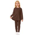 thumbnail image 3 of WENXIAOO Ensemble de Pyjama pour Fille 2 Pcs Robe à Manches Longues avec Pantalon Ensemble de Pyjama Décontracté pour Filles Pyjama pour Filles Taille 7-8 Ans, 3 of 6