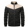 thumbnail image 4 of Yusimy Men's Lightweight Casual Bomber Jacket - Color Block Design Classic Varsity Style, 4 of 9
