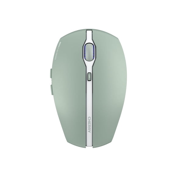 Souris sans fil Bluetooth Cherry GENTIX BT, fonction multi-appareils pour jusqu'à 3 appareils, résolution commutable (1K/2K DPI), 7 boutons et molette de défilement, fonctionne sur piles (vert agave)
