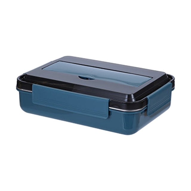 Renjiang Leak Proof Stainless Steel Bento Lunch Container, Metal Bento Lunch Box for Adults, 4 Compartment Packing Box for Meal Fruit Snack, Dishwasher Safe, Perfect for Work Lunch