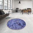 thumbnail image 4 of Ahgly Company Tapis d'Intérieur Ronds Transitionnels Bleu Ciel Lavables à la Machine, 8 Pieds Rond, 4 of 7
