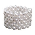 thumbnail image 3 of Thinsony Femmes Chic Perle Strass Stretch Bracelet Mariage Bal pour Mariée Blanc 6 Rangée 1Set, 3 of 6