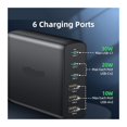 thumbnail image 2 of 100W GaN Charger 6 Ports USB Type C PD Fast Charger Quick Charge 4.0 3.0 USB Desktop Charger ,Universal Compatibility, 2 of 8
