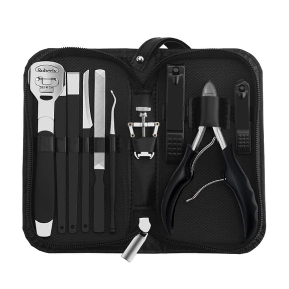 Manicure Set Stainless Steel Nail Set Pedicure Set Fingernails Toenails Clippers Sharp Nail Cutter Hair Grooming Kit Travel Case
