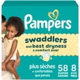 thumbnail image 1 of Pampers Swaddlers Diapers, Size S8 (30+ lbs), Absorbent, Keeps Baby Dry and Comfortable, Skin Safe Disposable Baby Diaper, 1 of 26