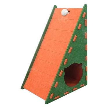 Hearth & Gear Cat Scratcher Triangular Vertical Integrated Scratching Board With Cat Bed Wear Non Shedding Scratching Pad Against The Wall Cat Climbing Mat For Cats Kids Arts And Crafts Ages 2-5 Boys