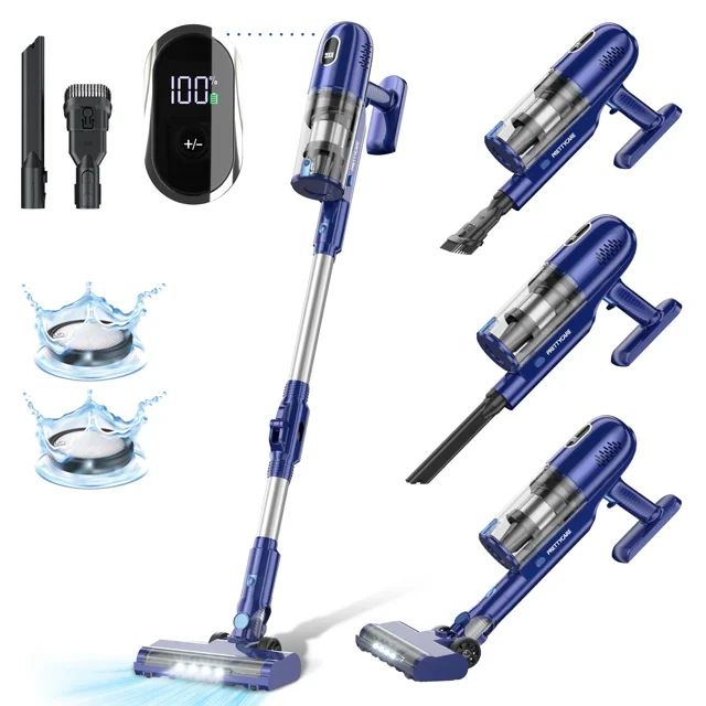 Aspirateur-balai Sans Fil Léger Remis à Neuf PrettyCare, Bleu
