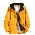 thumbnail image 1 of Pisexur Mens Winter Jacket Man Color Match Drawstring Zipper Pockets Coat Mens Winter Coat Windbreaker Jacket Warming Jacket, 1 of 3