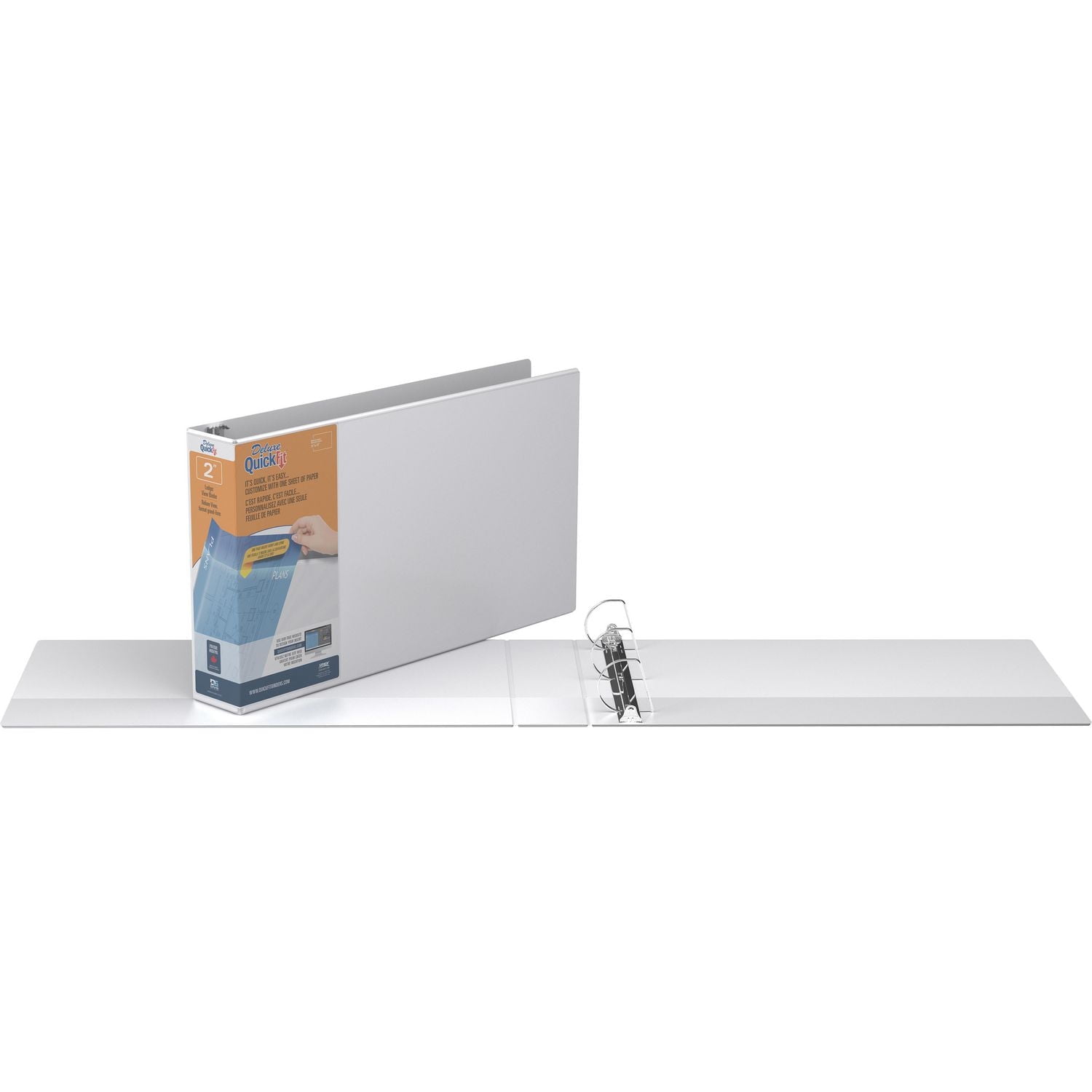 Reliure QuickFit View robuste, 11 po x 17 po, anneaux inclinés en D verrouillables 1 po