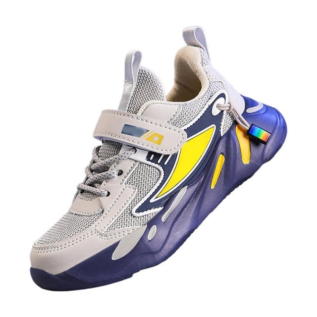 MIASHUI Chaussures de Course pour Enfants Garçons Filles, Chaussures de Jogging Décontractées pour le Gym, Gris, 10-10,5 Ans