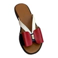 thumbnail image 1 of Leutsin Stretch Orthotic Slide Sandals Sandals Woven Beach Wedge Slippers Bow Shoes, 1 of 5