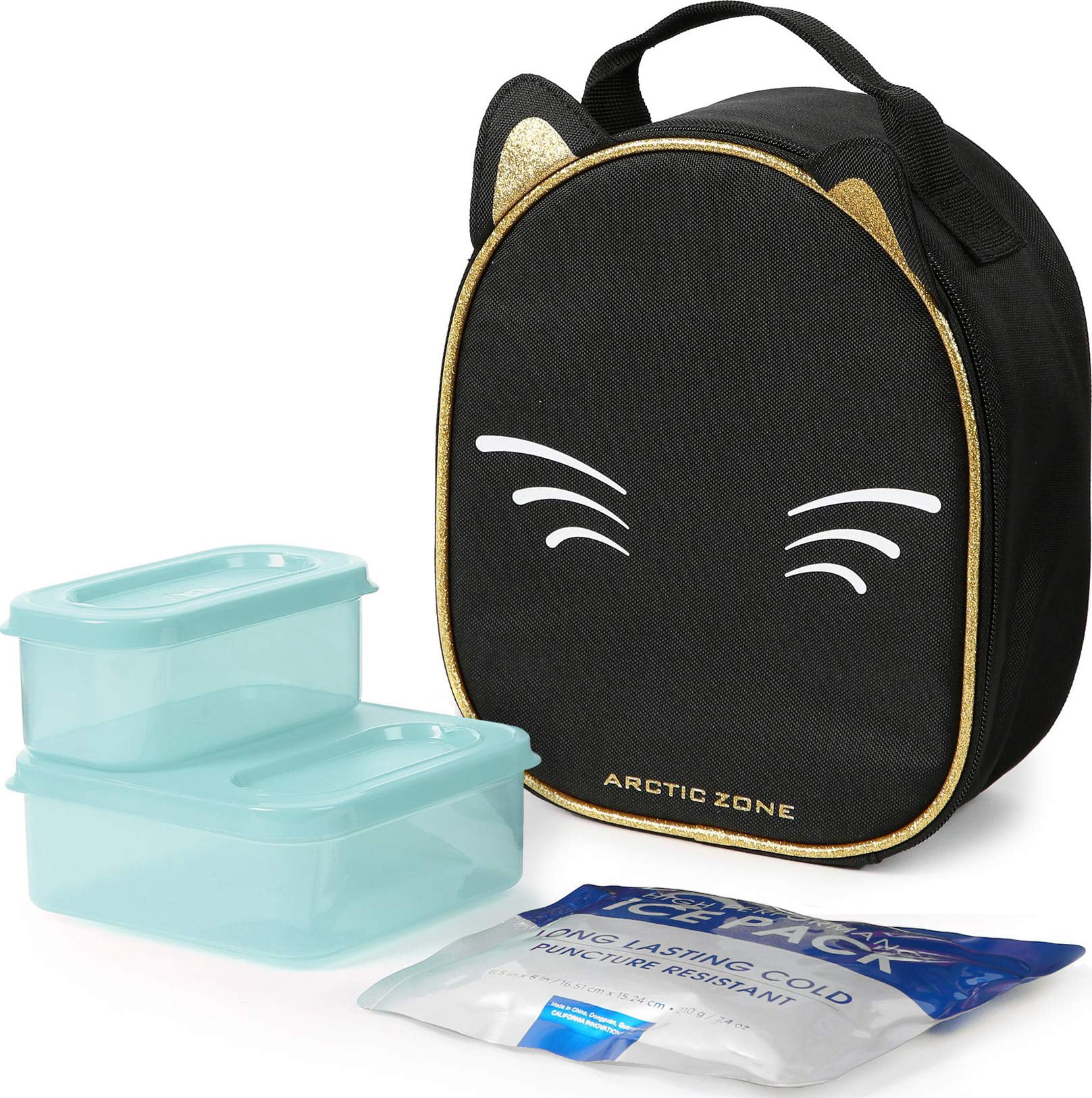 Arctic Zone Animal Lovers Lunch Bag Black Kitty