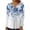Blue, variant on DPTALR Women Summer Sexy Fold Printed Regular Women Long Sleeves V Neck Button