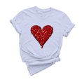 thumbnail image 2 of Cadeau de la Saint-Valentin pour Femmes T-shirt Décontracté à Col Rond à Manches Courtes Imprimé Arbre de Noël, 2 of 6