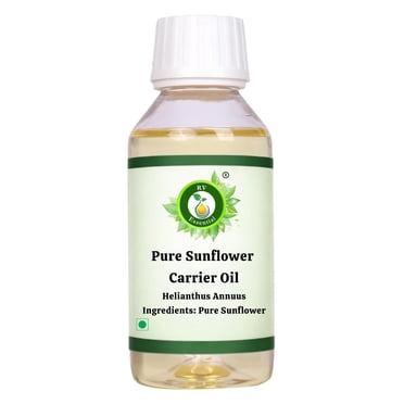R V Essential Pure Sunflower Carrier Oil 100ml (3.38oz)- Helianthus Annuus (100% Pure and Natural Cold Pressed)