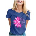 thumbnail image 1 of TSADFHJI Camisoles pour Femmes Courtes T-Shirt Imprimé à Manches Courtes Col Rond Haut Blouse TTTTG Bleu Marine, 1 of 5