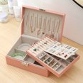 thumbnail image 3 of LSLJS Jewelry Organizer Box Leather Large Jewelry Boxes Earrings Holder Organizer Storage Case Double Layer Display with Removable Tray Elegant Jewelry Box, 3 of 9