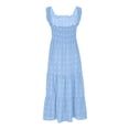 thumbnail image 3 of Birdeem Womens Sleeveless Extra Long Solid Shoulder Strap Dot Tank Top A-Line Hem Layered Dress, 3 of 5