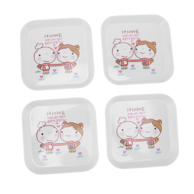 Spptty Plat à Collation, Assiette à Collation de Fruits 4 Pcs pour Restaurant pour École