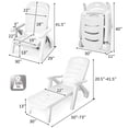 thumbnail image 2 of Patiojoy 2 PCS Patio Chaise Lounge Chair 5-Position Folding Recliner for Beach Poolside Backyard White, 2 of 10